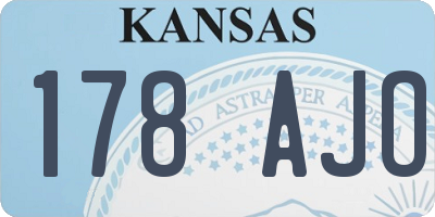 KS license plate 178AJO