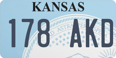 KS license plate 178AKD