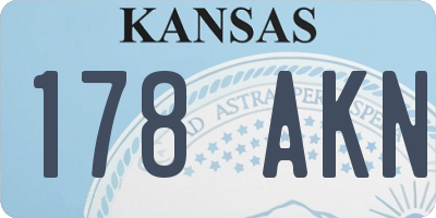 KS license plate 178AKN