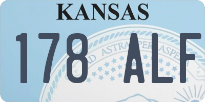 KS license plate 178ALF