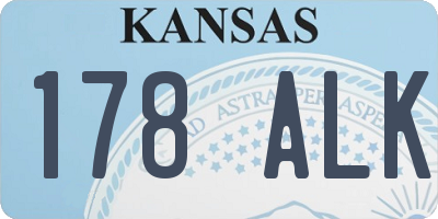 KS license plate 178ALK