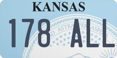 KS license plate 178ALL
