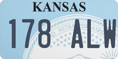 KS license plate 178ALW