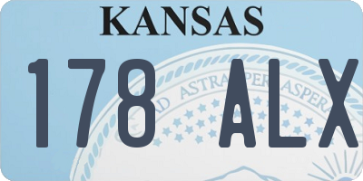 KS license plate 178ALX