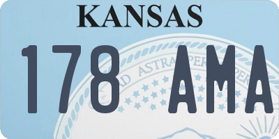 KS license plate 178AMA