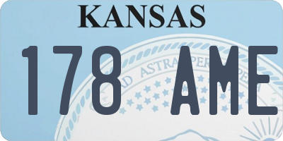 KS license plate 178AME