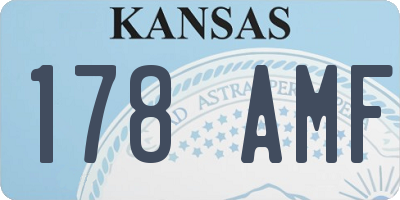 KS license plate 178AMF