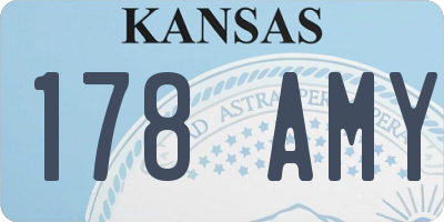 KS license plate 178AMY