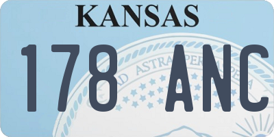 KS license plate 178ANC
