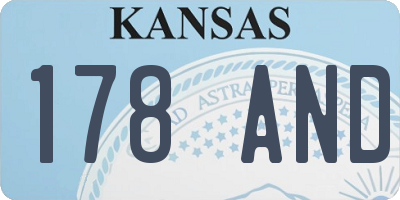 KS license plate 178AND