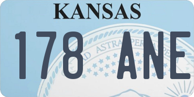 KS license plate 178ANE