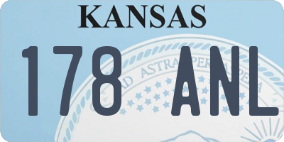 KS license plate 178ANL
