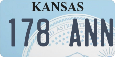 KS license plate 178ANN