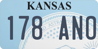 KS license plate 178ANO