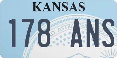 KS license plate 178ANS