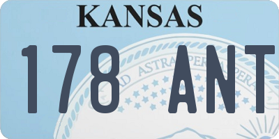 KS license plate 178ANT