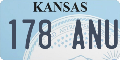 KS license plate 178ANU