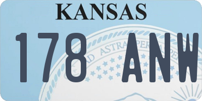 KS license plate 178ANW