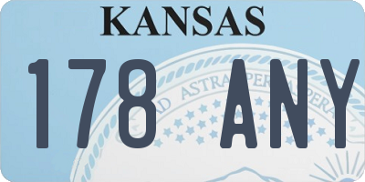 KS license plate 178ANY