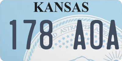 KS license plate 178AOA