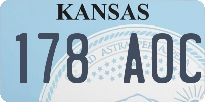 KS license plate 178AOC