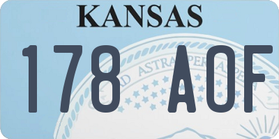 KS license plate 178AOF