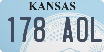 KS license plate 178AOL