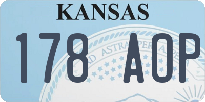 KS license plate 178AOP