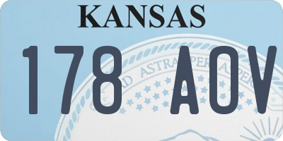 KS license plate 178AOV