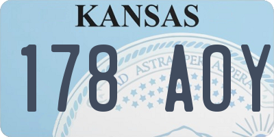 KS license plate 178AOY