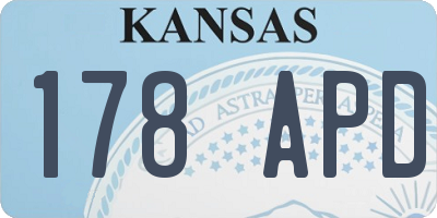 KS license plate 178APD