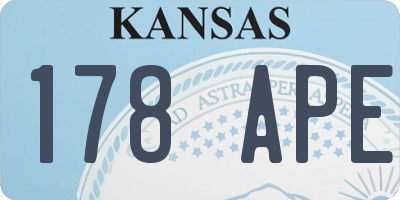 KS license plate 178APE