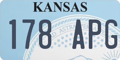 KS license plate 178APG