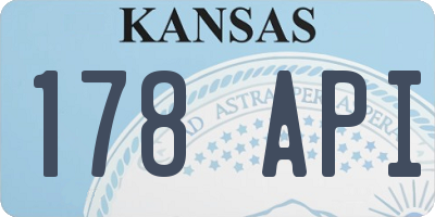 KS license plate 178API