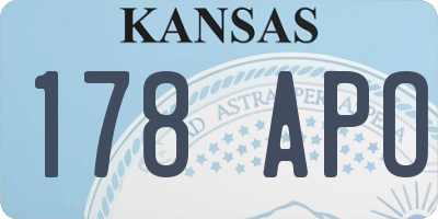 KS license plate 178APO