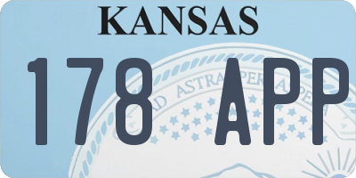 KS license plate 178APP