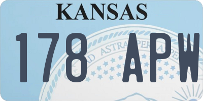 KS license plate 178APW