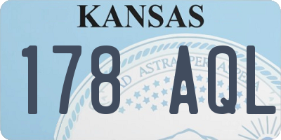 KS license plate 178AQL