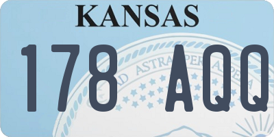 KS license plate 178AQQ