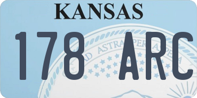 KS license plate 178ARC