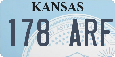 KS license plate 178ARF