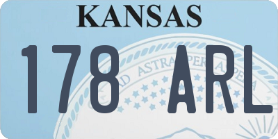 KS license plate 178ARL