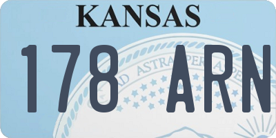 KS license plate 178ARN