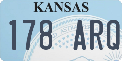 KS license plate 178ARQ