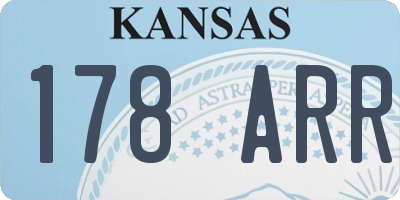 KS license plate 178ARR