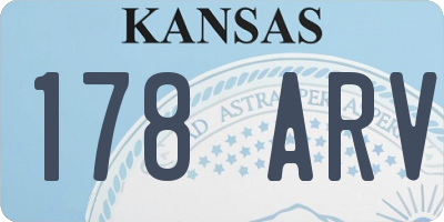 KS license plate 178ARV