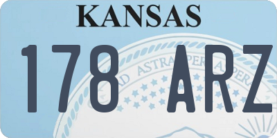KS license plate 178ARZ