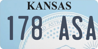 KS license plate 178ASA