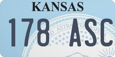 KS license plate 178ASC