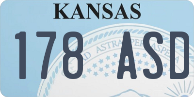 KS license plate 178ASD